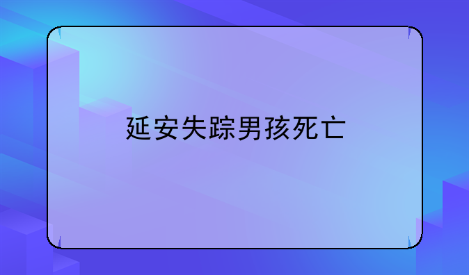延安失踪男孩死亡