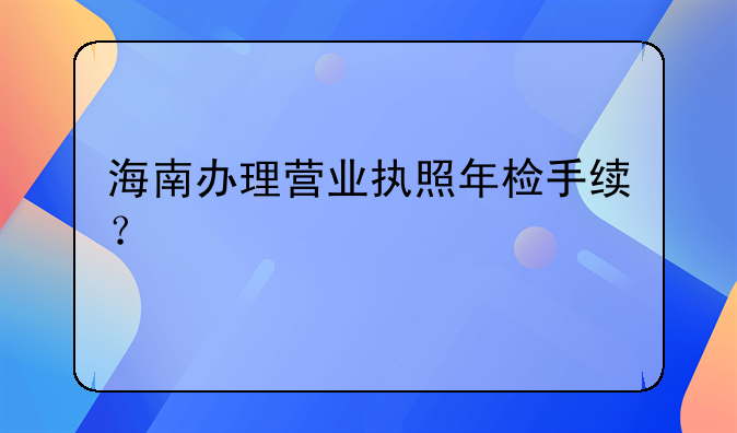 海南办理营业执照年检手续？