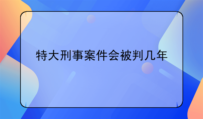 特大刑事案件会被判几年