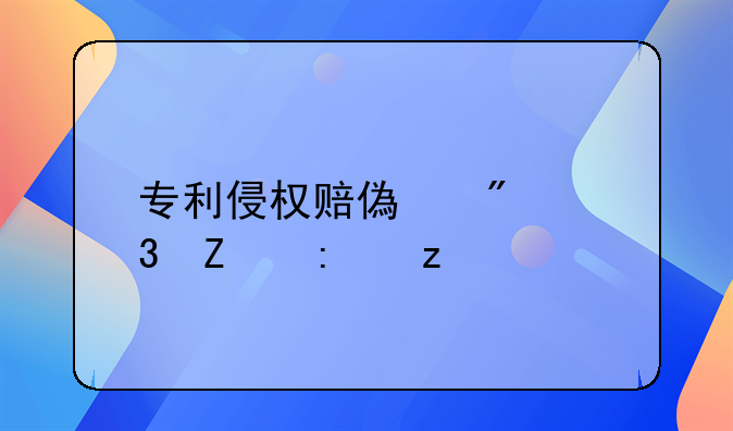 专利侵权赔偿制度完善探析