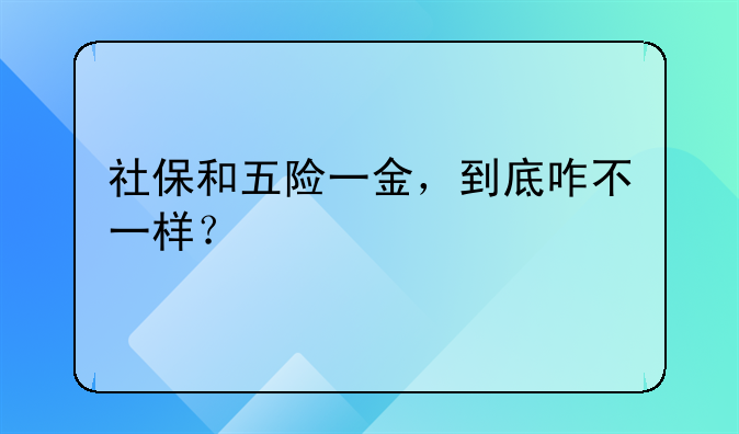 社保和五险一金，到底咋不一样？