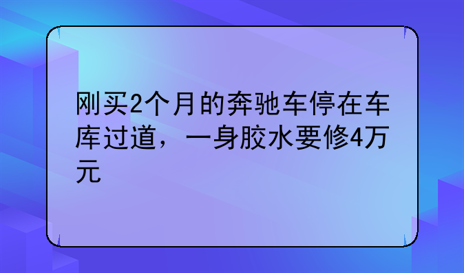 刚买2个月的奔驰车停在车库过道，一身胶水要修4万元