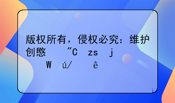 版权所有，侵权必究：维护创意成果的法律红线