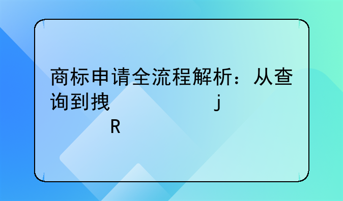 商标申请全流程解析：从查询到拿证的12个关键步骤